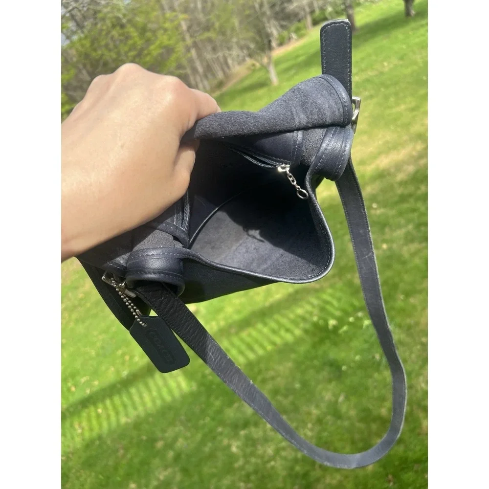 Vintage COACH 9131 Legacy Saddle Black Leather Flap Crossbody Shoulder Bag READ